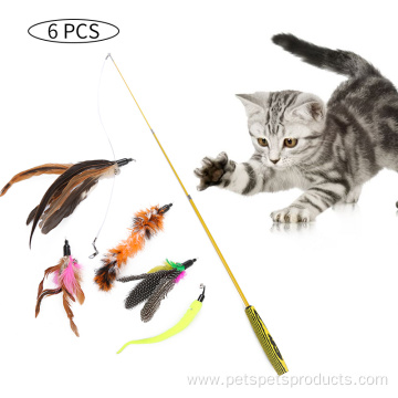 Cat Playing Toy Pack Replacement Feather Bell